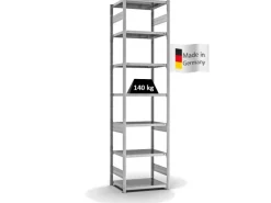 PROREGAL Fachbodenregal Stecksystem T-Profil Light-Duty Grundregal HxBxT 300 x 75 x 50 cm 7 Ebenen Fachlast 140 kg Beidseitig Nutzbar Verzinkt