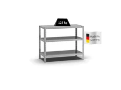 PROREGAL Fachbodenregal Schraubsystem Light-Duty Grundregal HxBxT 80 x 100 x 40 cm 3 Ebenen Fachlast 125 kg Beidseitig Nutzbar Verzinkt