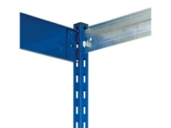 PROREGAL Fachbodenregal Stecksystem Vierkant-Profil Grundregal HxBxT 200 x 132,5 x 80 cm 5 Ebenen Einseitige Bauart Fachlast 200 kg Enzianblau