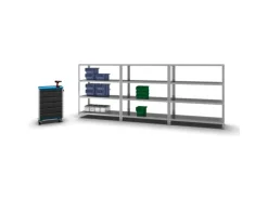PROREGAL Fachbodenregal Schraubsystem Heavy-Duty Grundregal HxBxT 150 x 130 x 50 cm 4 Ebenen Fachlast 350 kg Beidseitig Nutzbar Verzinkt