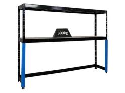 PROREGAL Garagenregal HERCULES Platzsparend Unterfahrbar HxBxT 180x240x50cm 2 Lagerebenen Fachlast 300kg Schwarz Lagerregal Schwerlastregal