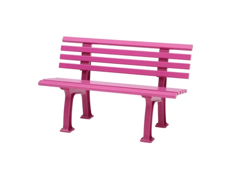 PROREGAL Gartenbank Antigua 2 Sitzer Flieder HxBxT 74 x 120 x 54 cm Witterungskunststoff & UV Beständiger Kunststoff Parkbank Sitzbank