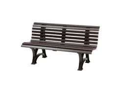 PROREGAL Gartenbank Jamaika 3 Sitzer Braun HxBxT 80 x 150 x 64cm Witterungskunststoff & UV Beständiger Kunststoff Parkbank Sitzbank
