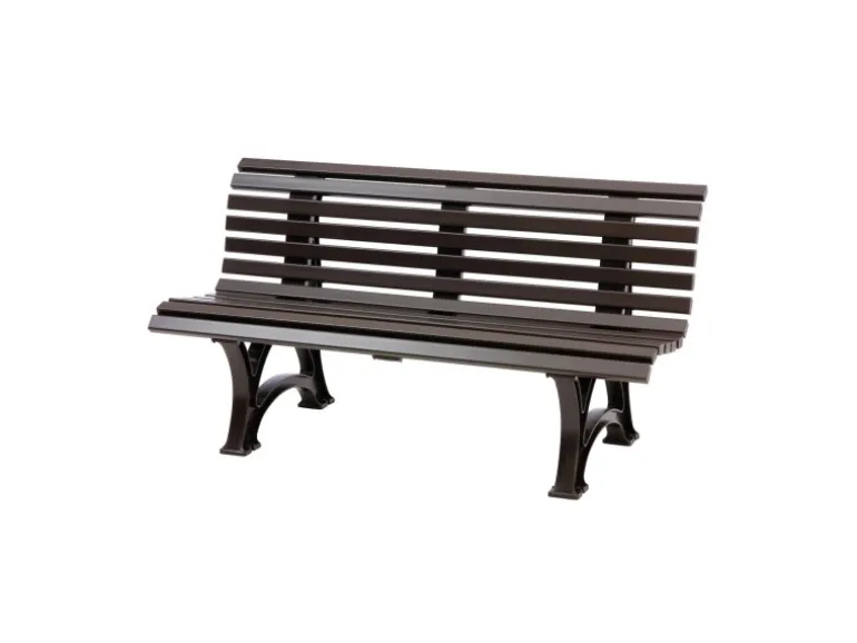 PROREGAL Gartenbank Jamaika 3 Sitzer Braun HxBxT 80 x 150 x 64cm Witterungskunststoff & UV Beständiger Kunststoff Parkbank Sitzbank