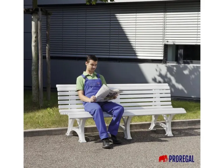 PROREGAL Gartenbank Jamaika 3 Sitzer Braun HxBxT 80 x 150 x 64cm Witterungskunststoff & UV Beständiger Kunststoff Parkbank Sitzbank