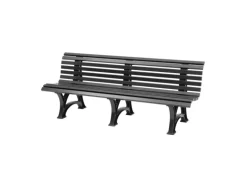 PROREGAL Gartenbank Jamaika 4 Sitzer Graphitgrau HxBxT 80 x 200 x 64 cm Witterungskunststoff & UV Beständiger Kunststoff Parkbank Sitzbank