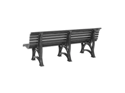 PROREGAL Gartenbank Jamaika 4 Sitzer Graphitgrau HxBxT 80 x 200 x 64 cm Witterungskunststoff & UV Beständiger Kunststoff Parkbank Sitzbank