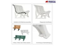 PROREGAL Gartenbank Jamaika 4 Sitzer Graphitgrau HxBxT 80 x 200 x 64 cm Witterungskunststoff & UV Beständiger Kunststoff Parkbank Sitzbank