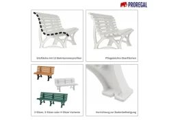 PROREGAL Gartenbank Jamaika 3 Sitzer Graphitgrau HxBxT 80 x 150 x 64cm Witterungskunststoff & UV Beständiger Kunststoff Parkbank Sitzbank