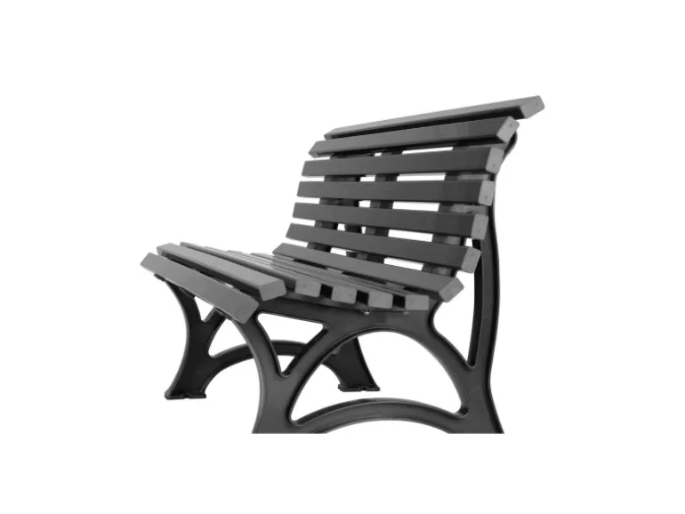 PROREGAL Gartenbank Jamaika 3 Sitzer Graphitgrau HxBxT 80 x 150 x 64cm Witterungskunststoff & UV Beständiger Kunststoff Parkbank Sitzbank