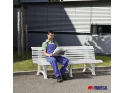 PROREGAL Gartenbank Jamaika 3 Sitzer Graphitgrau HxBxT 80 x 150 x 64cm Witterungskunststoff & UV Beständiger Kunststoff Parkbank Sitzbank