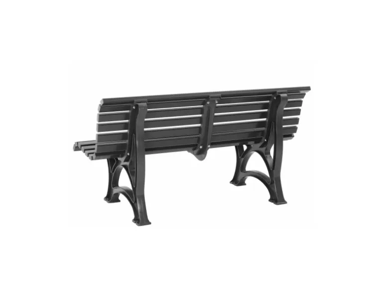 PROREGAL Gartenbank Jamaika 3 Sitzer Graphitgrau HxBxT 80 x 150 x 64cm Witterungskunststoff & UV Beständiger Kunststoff Parkbank Sitzbank