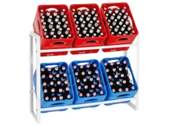 PROREGAL Getränkekistenregal Getränkeregal Königssee HxBxT 82 x 105 x 32 cm 6 Kästen Weiß