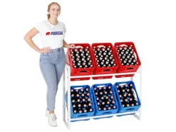PROREGAL Getränkekistenregal Getränkeregal Königssee HxBxT 82 x 105 x 32 cm 6 Kästen Weiß