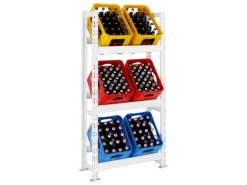 PROREGAL Getränkekistenregal Getränkeregal Tegernsee HxBxT 160 x 80 x 30 cm 6 Kästen Weiß