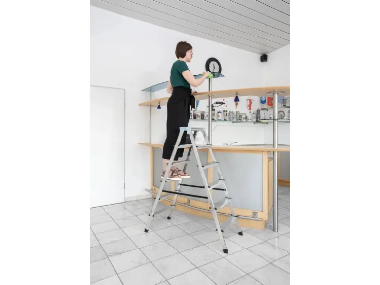 PROREGAL Haushaltsleiter Beidseitig Begehbar 2 x 4 Stufen