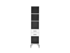 PROREGAL Hochschrank Panda HxBxT 195 x 40 x 40 cm 4 Fächern & 2 Schubladen Weiß