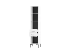 PROREGAL Hochschrank Panda HxBxT 195 x 40 x 40 cm 4 Fächern & 2 Schubladen Weiß