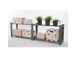 PROREGAL Holzregal Pinepeak HxBxT 50 x 170 x 28 cm 2 Fachboden 1,2 cm Dickes Kiefernholz Grau