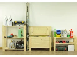 PROREGAL Holzregal Pinepeak HxBxT 50 x 170 x 28 cm 2 Fachboden 1,2 cm Dickes Kiefernholz Grau