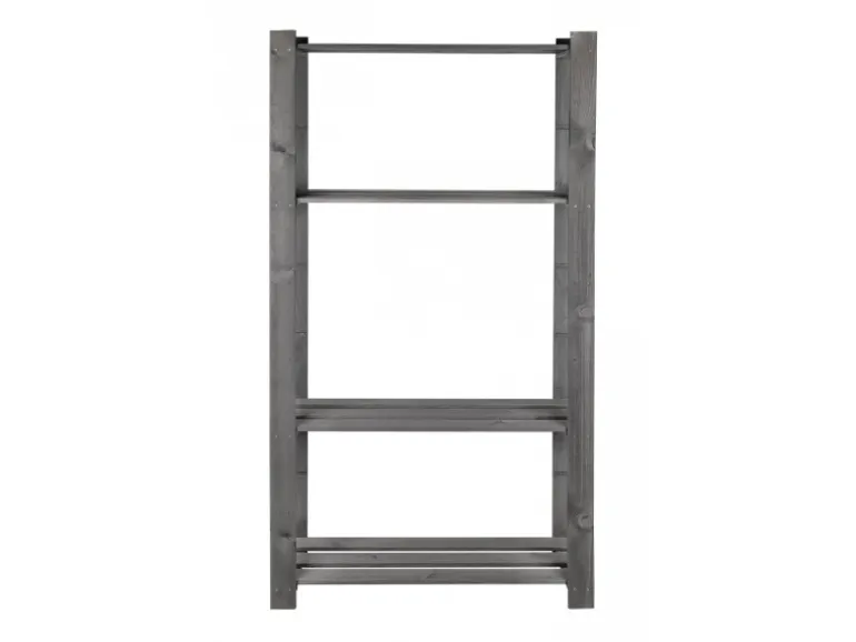 PROREGAL Holzregal Pinepeak HxBxT 150 x 80 x 28 cm 4 Fachboden 1,2 cm Dickes Kiefernholz Grau