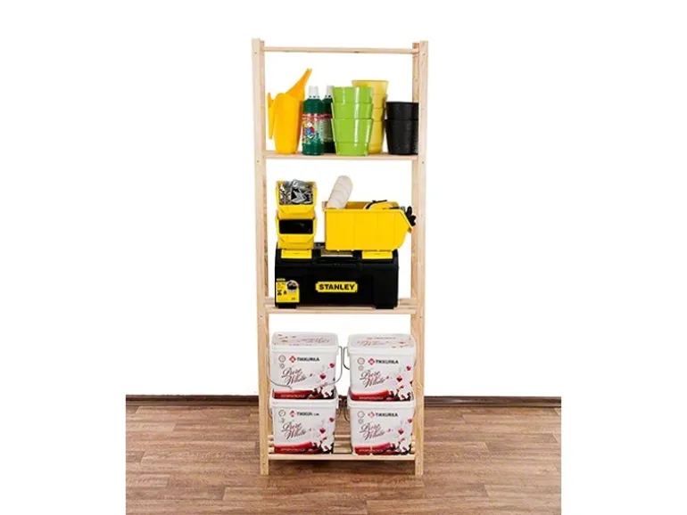 PROREGAL Holzregal Timbercraft HxBxT 170 x 65 x 28,5 cm Fachlast 35 kg 4 Fachboden 1,4 cm Dickes Kiefernholz Natur
