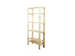 PROREGAL Holzregal Woodland HxBxT 166 x 80 x 50 cm Fachlast 120 kg 4 Fachboden & 2 Flaschenebenen Kiefernholz Natur