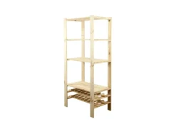 PROREGAL Holzregal Woodland HxBxT 166 x 80 x 50 cm Fachlast 120 kg 4 Fachboden & 2 Flaschenebenen Kiefernholz Natur