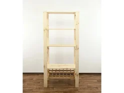 PROREGAL Holzregal Woodland HxBxT 166 x 80 x 50 cm Fachlast 120 kg 4 Fachboden & 2 Flaschenebenen Kiefernholz Natur