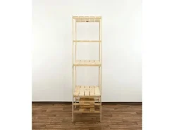 PROREGAL Holzregal Woodland HxBxT 166 x 80 x 50 cm Fachlast 120 kg 4 Fachboden & 2 Flaschenebenen Kiefernholz Natur