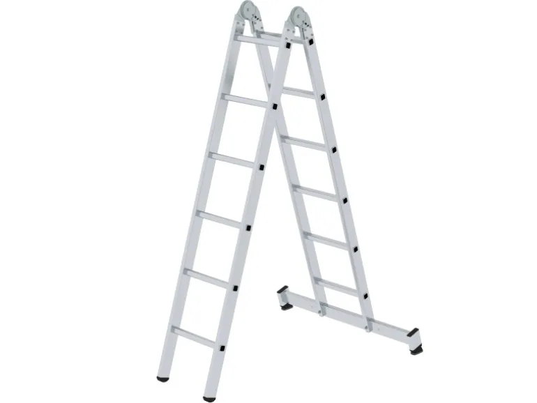 PROREGAL Klappleiter 2-Teilig mit Traverse 2 x 6 Sprossen