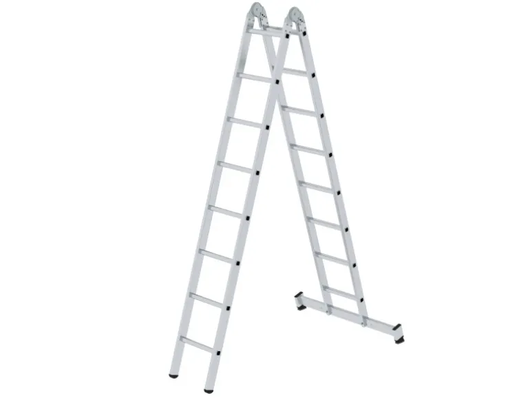 PROREGAL Klappleiter 2-Teilig mit Traverse 2 x 8 Sprossen