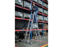 PROREGAL Klappleiter 2-Teilig mit Traverse 2 x 8 Sprossen