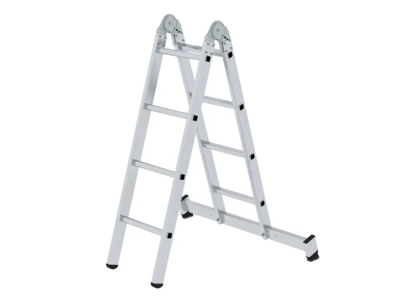 PROREGAL Klappleiter 2-Teilig mit Traverse 2 x 4 Sprossen