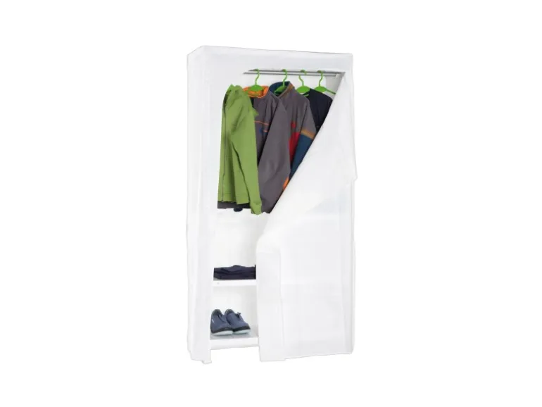 PROREGAL Kleiderregal Peacock mit Regalbezug HxBxT 200 x 100 x 50 cm Weiß Kleiderständer Garderobe Klamottenregal Stangenregal