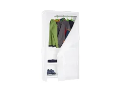 PROREGAL Kleiderregal Peacock mit Regalbezug HxBxT 180 x 90 x 50 cm Weiß Kleiderständer Garderobe Klamottenregal Stangenregal