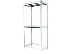 PROREGAL Kleiderstangenregal Metal Doppel HxBxT 300 x 120 x 75 cm Weiß Kleiderständer Garderobe Klamottenregal Stangenregal Regal
