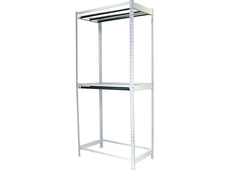 PROREGAL Kleiderstangenregal Metal Doppel HxBxT 300 x 120 x 75 cm Weiß Kleiderständer Garderobe Klamottenregal Stangenregal Regal