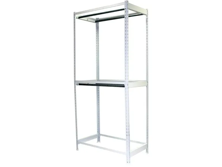 PROREGAL Kleiderstangenregal Metal Doppel HxBxT 250 x 90 x 75 cm Weiß Kleiderständer Garderobe Klamottenregal Stangenregal Regal