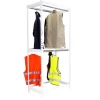 PROREGAL Kleiderstangenregal Metal Doppel HxBxT 200 x 120 x 75 cm Weiß Kleiderständer Garderobe Klamottenregal Stangenregal Regal