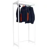 PROREGAL Kleiderstangenregal Metal Einzel HxBxT 150 x 90 x 50 cm Weiß Kleiderständer Garderobe Klamottenregal Stangenregal Regal