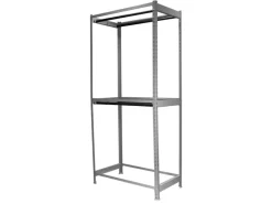 PROREGAL Kleiderstangenregal Metal Doppel HxBxT 200 x 120 x 75 cm Grau Kleiderständer Garderobe Klamottenregal Stangenregal Regal
