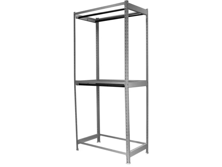 PROREGAL Kleiderstangenregal Metal Doppel HxBxT 200 x 120 x 75 cm Grau Kleiderständer Garderobe Klamottenregal Stangenregal Regal