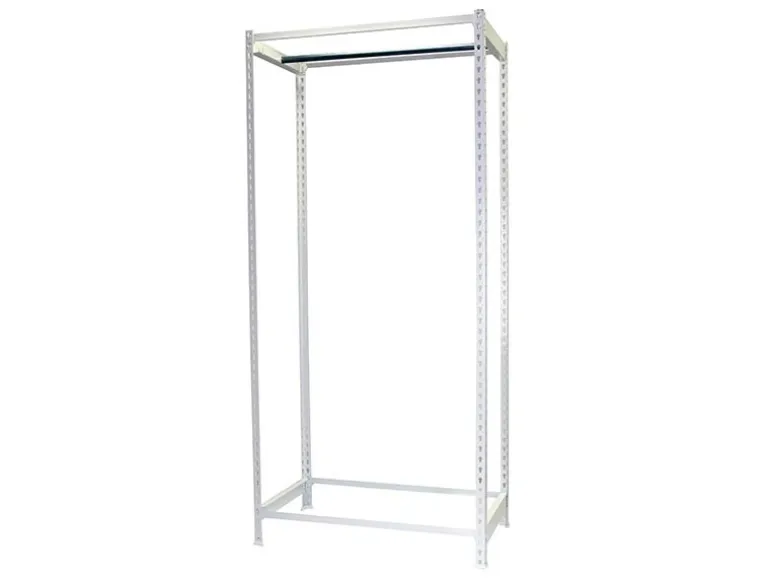 PROREGAL Kleiderstangenregal Metal Einzel HxBxT 150 x 120 x 50 cm Weiß Kleiderständer Garderobe Klamottenregal Stangenregal Regal