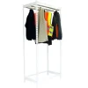 PROREGAL Kleiderstangenregal Metal Einzel HxBxT 300 x 90 x 50 cm Weiß Kleiderständer Garderobe Klamottenregal Stangenregal Regal