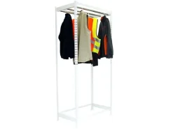 PROREGAL Kleiderstangenregal Metal Einzel HxBxT 300 x 90 x 50 cm Weiß Kleiderständer Garderobe Klamottenregal Stangenregal Regal