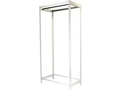 PROREGAL Kleiderstangenregal Metal Einzel HxBxT 300 x 90 x 50 cm Weiß Kleiderständer Garderobe Klamottenregal Stangenregal Regal