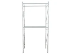 PROREGAL Kleiderständer HxBxT 200 x 125 x 60 cm Fachlast 130 kg & 2 Ebenen Lichtgrau