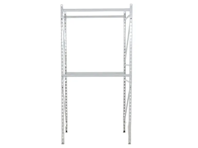 PROREGAL Kleiderständer HxBxT 200 x 125 x 60 cm Fachlast 130 kg & 2 Ebenen Lichtgrau