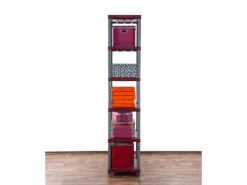 PROREGAL Kunststoffregal Big Grey Bear Extra-Tall HxBxT 220 x 70 x 46 cm Fachlast 160 kg Grau/Rot